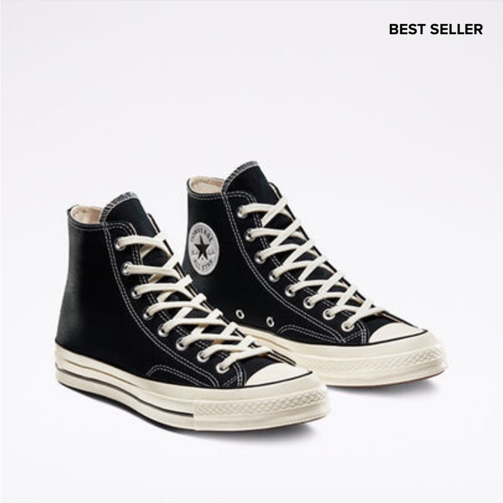 Converse Black and Cream Chuck Taylor All Star High Top Sneakers